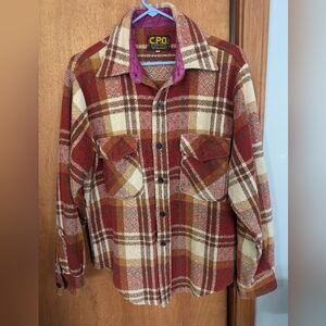 C.P.O. Plaid Button-Up Wool Shirt
